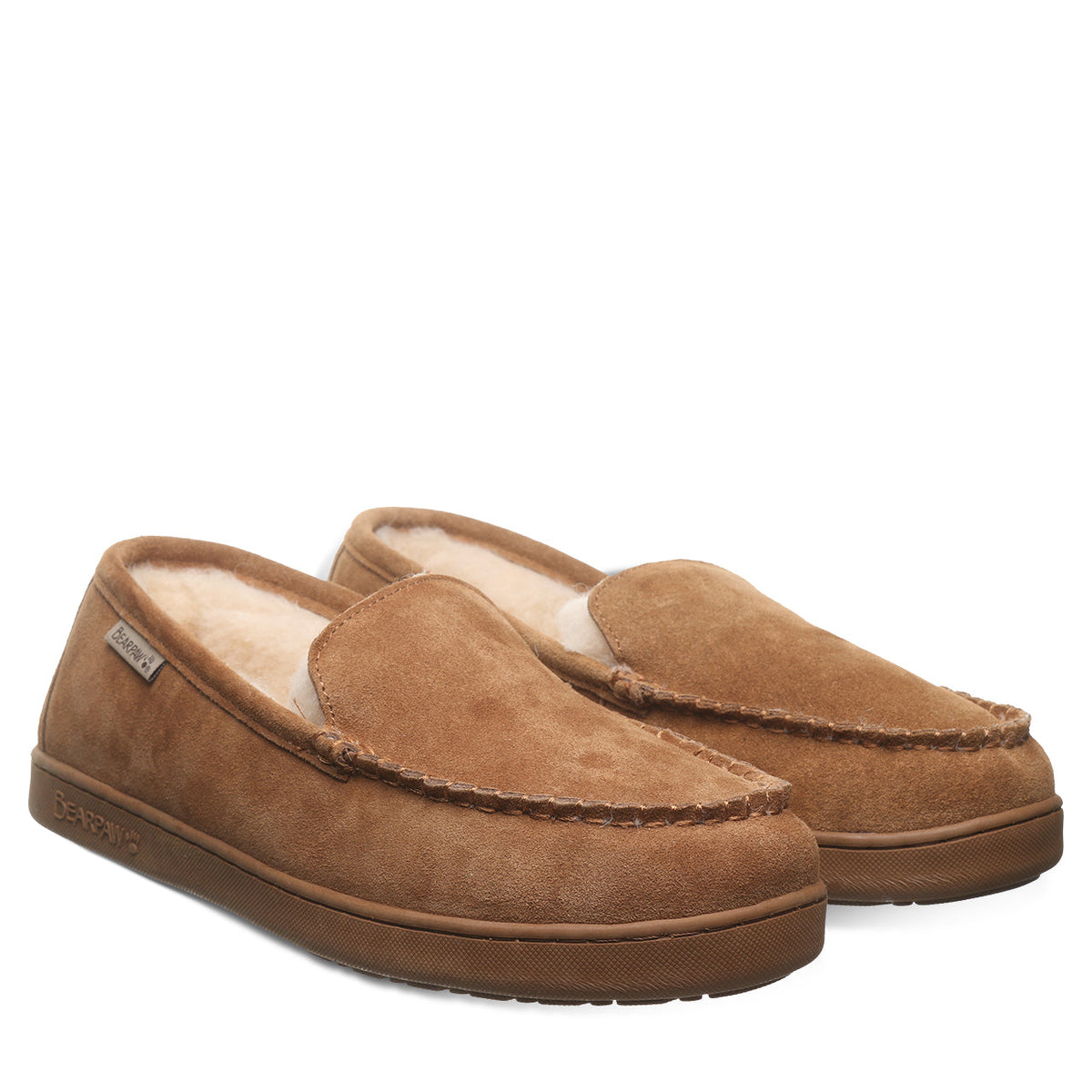Brian Men's Moccasin Slippers in Hickory