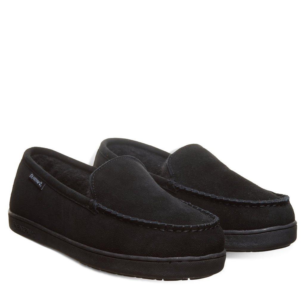 Brian Moccasin Slippers in Black