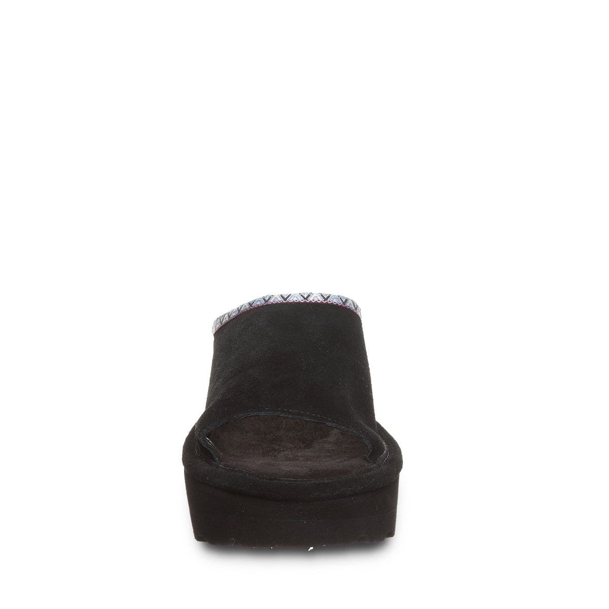 Navigate Suede Slide Sandals in Black