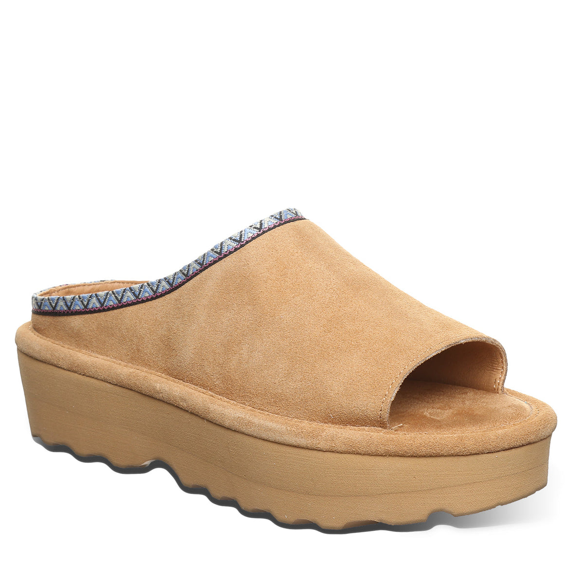 Navigate Suede Slide Sandals in Iced Coffee
