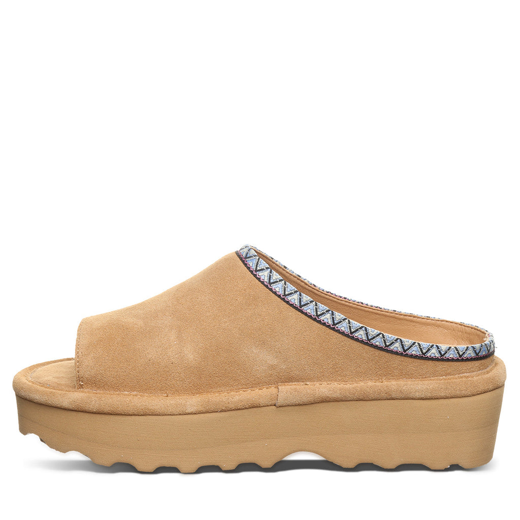 Navigate Suede Slide Sandals in Iced Coffee