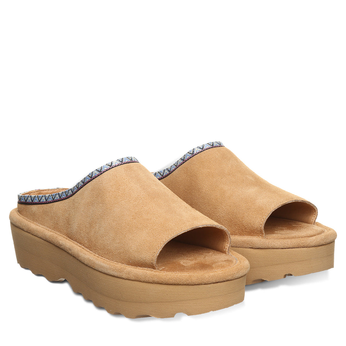 Navigate Suede Slide Sandals in Iced Coffee