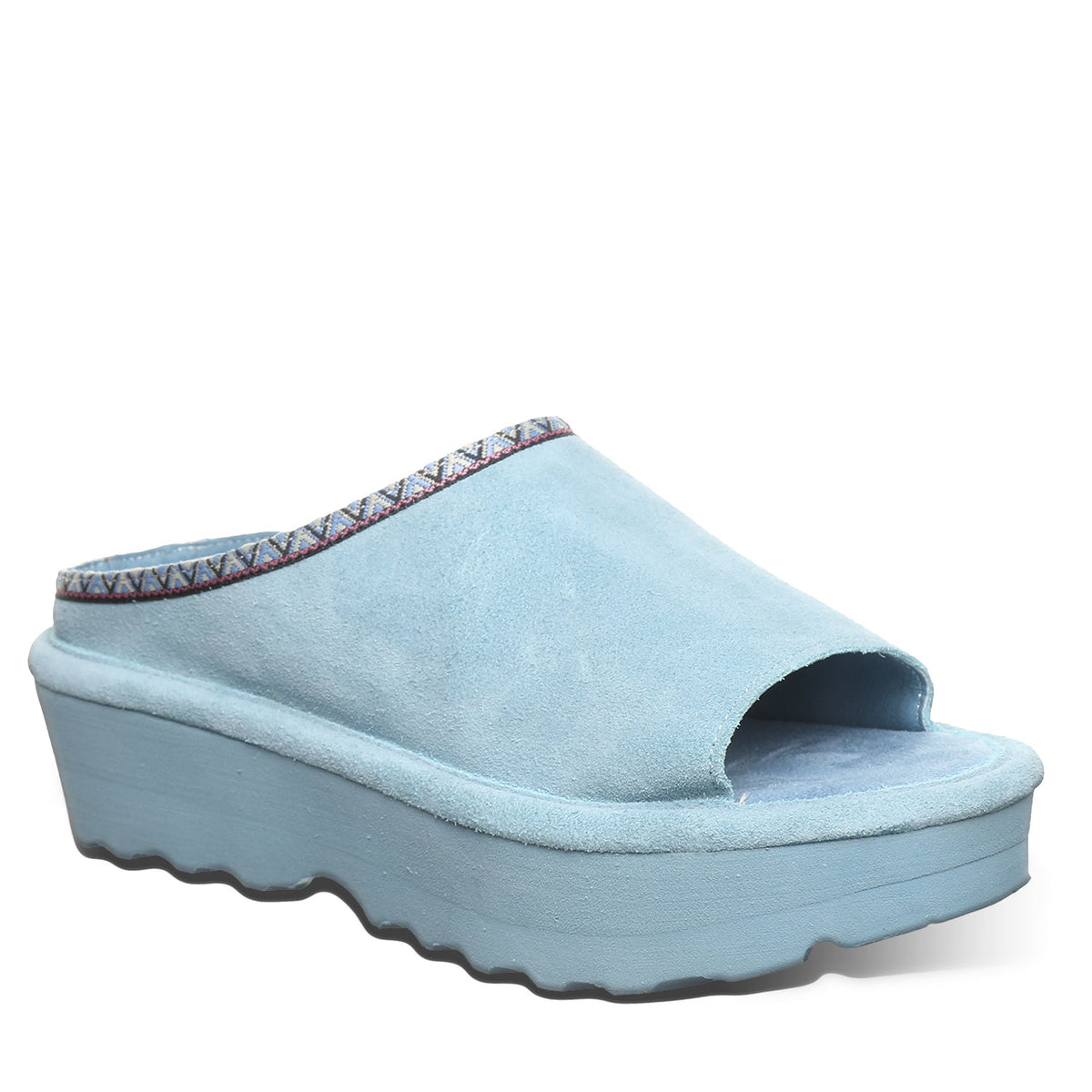 Navigate Heeled Slide Sandals in Tourmaline Blue
