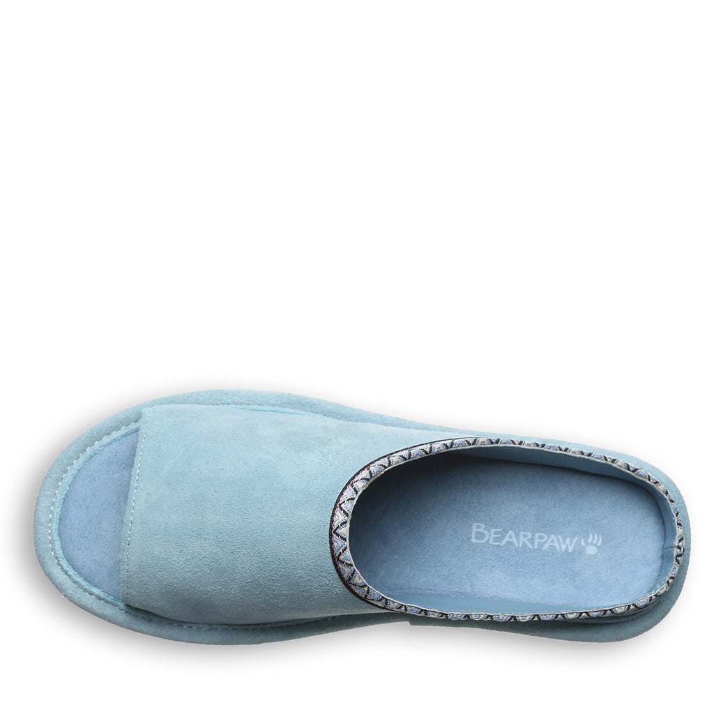 Navigate Heeled Slide Sandals in Tourmaline Blue