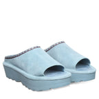 Navigate Heeled Slide Sandals in Tourmaline Blue