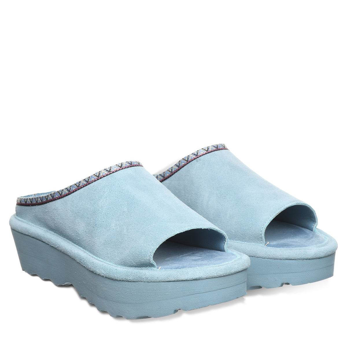 Navigate Heeled Slide Sandals in Tourmaline Blue