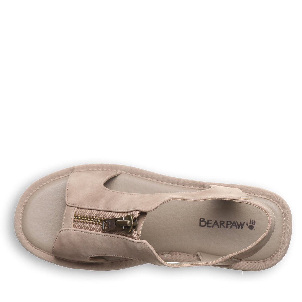 Venice Zipper Heeled Sandals in Beige