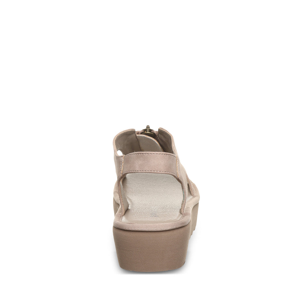 Venice Zipper Heeled Sandals in Beige