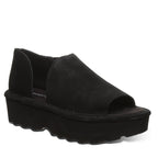 Sail Suede Flatform Sandals in Black