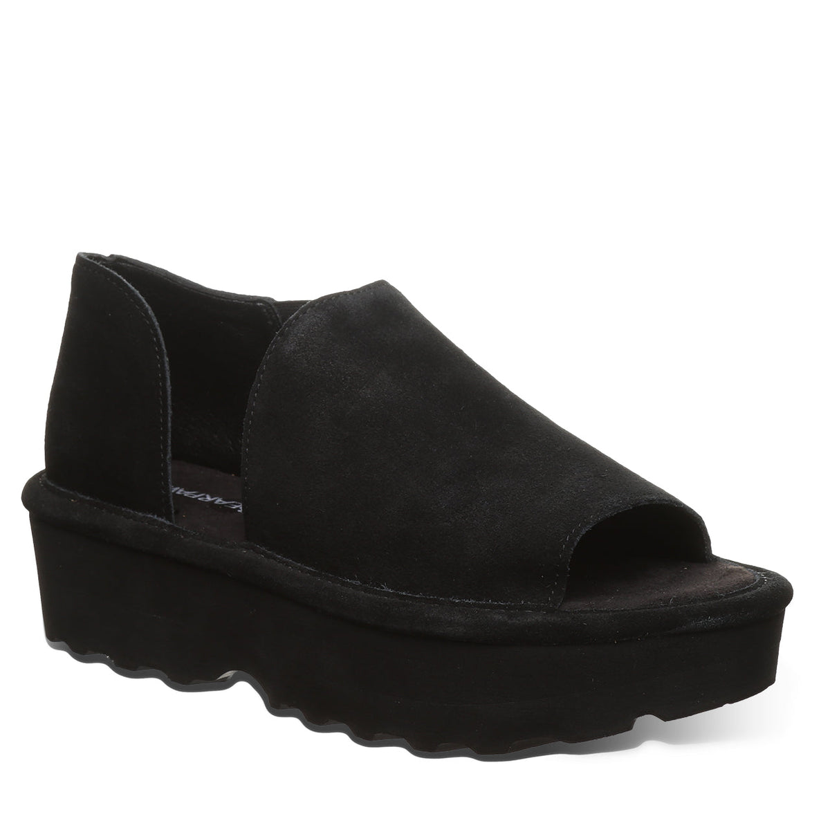 Sail Suede Flatform Sandals in Black