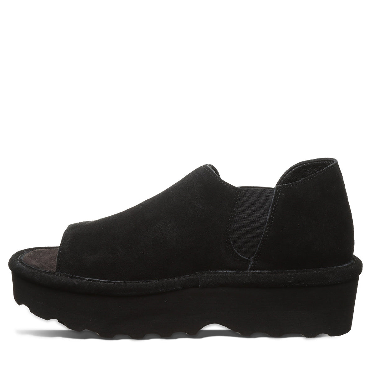 Sail Suede Flatform Sandals in Black