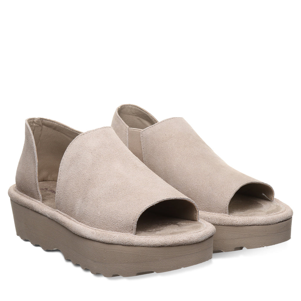 Sail Suede Flatform Sandals in Mushroom