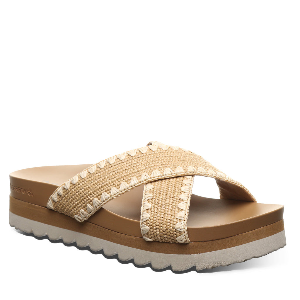 Carina Crochet Trim Sandals in Natural