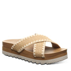 Carina Crochet Trim Sandals in Natural