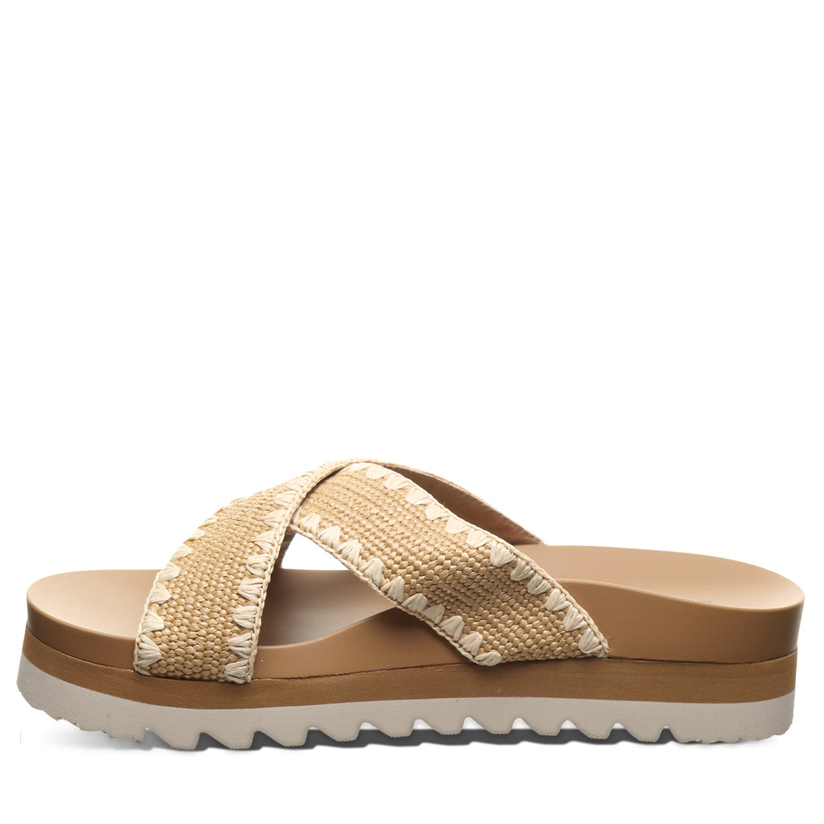 Carina Crochet Trim Sandals in Natural