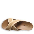 Carina Crochet Trim Sandals in Natural