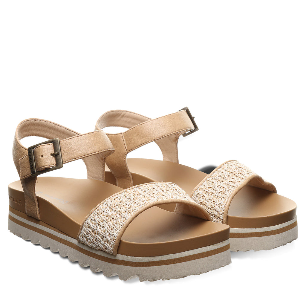 Orion Ankle Strap Sandals in Natural