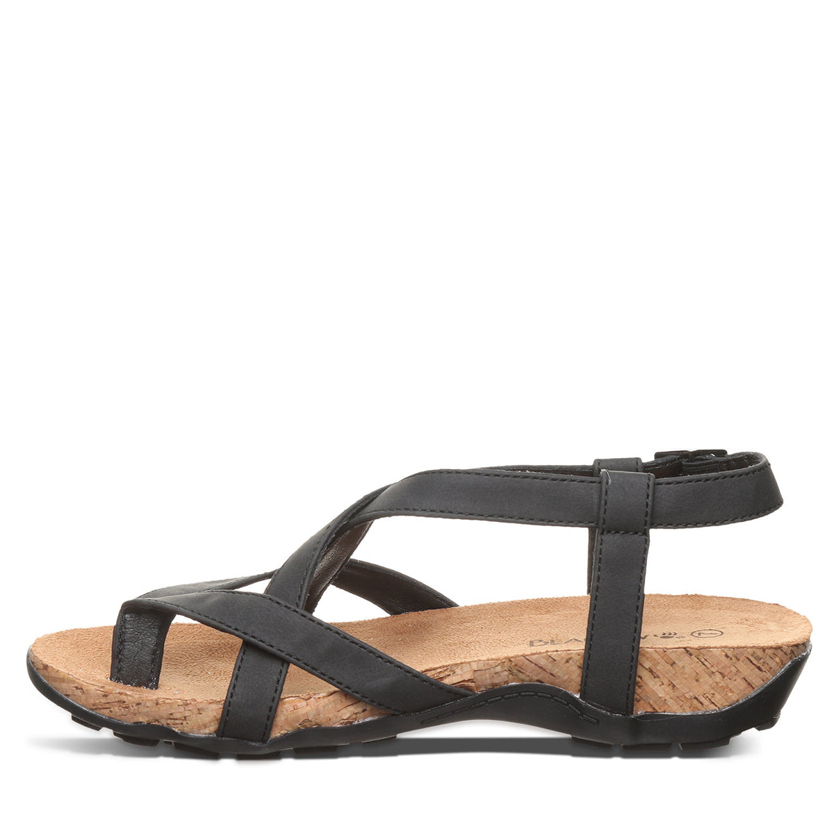 Casita Strappy Buckle Sandals in Black
