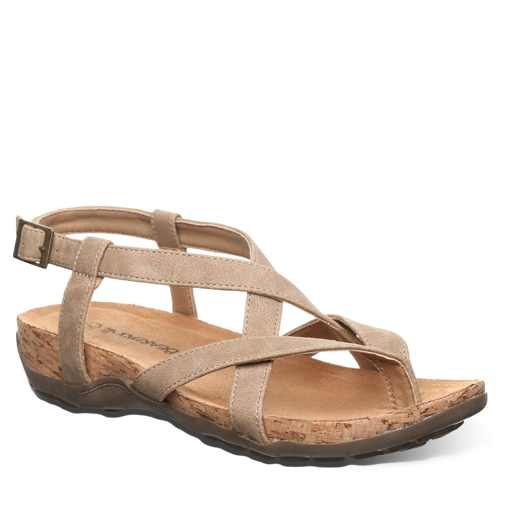 Casita Crisscross Strap Sandals in Brown