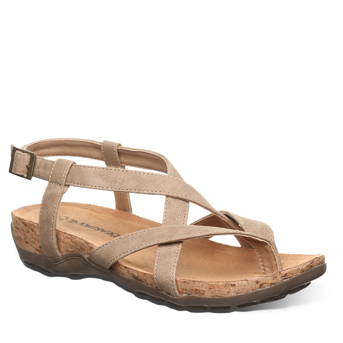 Casita Crisscross Strap Sandals in Brown