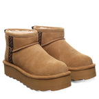 Retro October Platform Booties in Iced Coffee