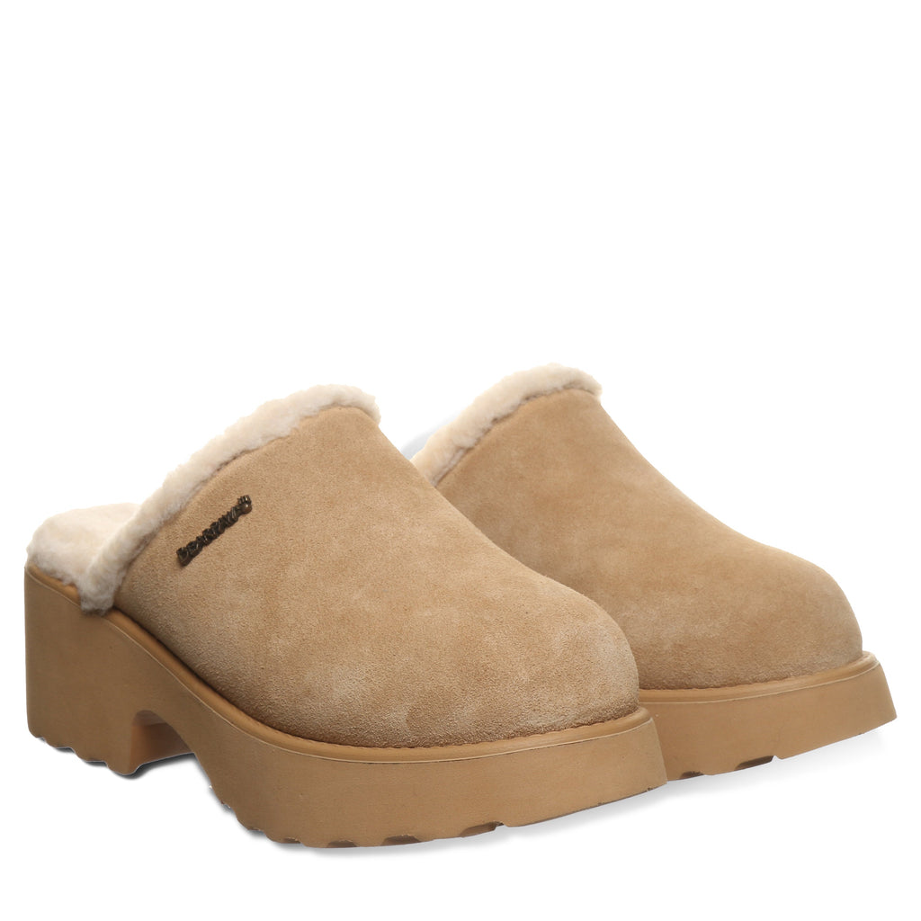 Marnie Slip On Suede Clogs in Iced Coffee