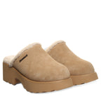 Marnie Slip On Suede Clogs in Iced Coffee