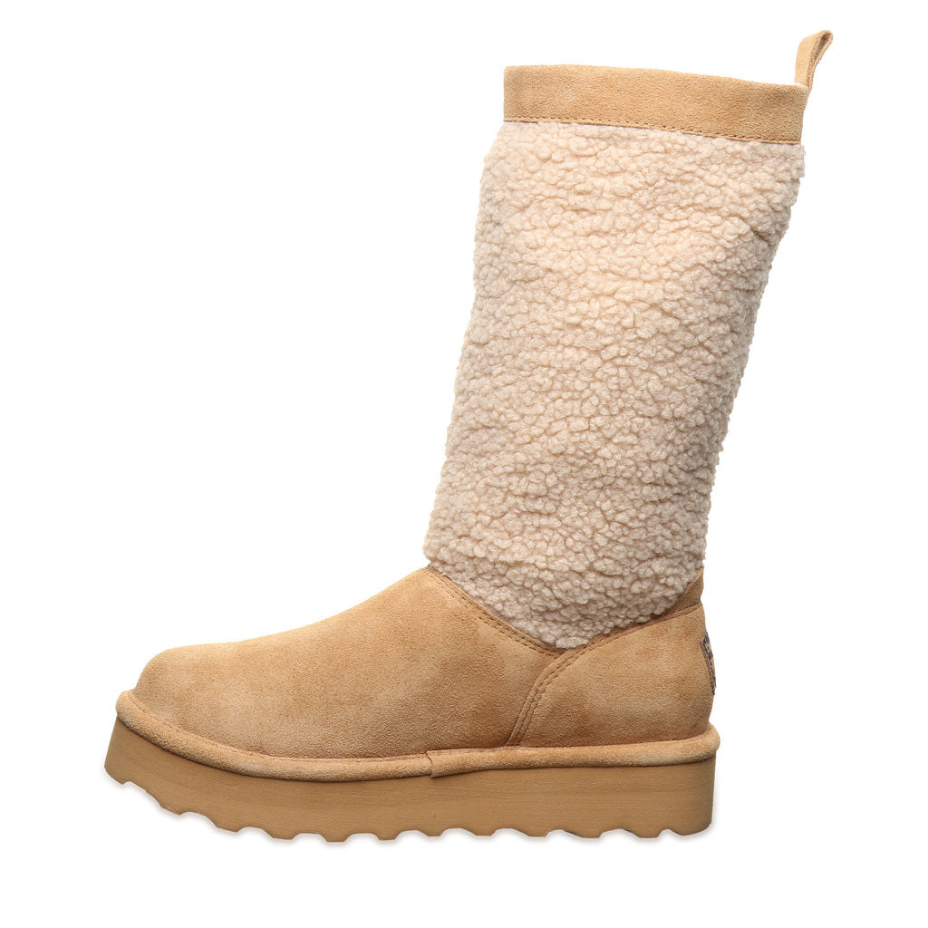 Snuggle Murphy Platform Tall Boots in Iced Coffee