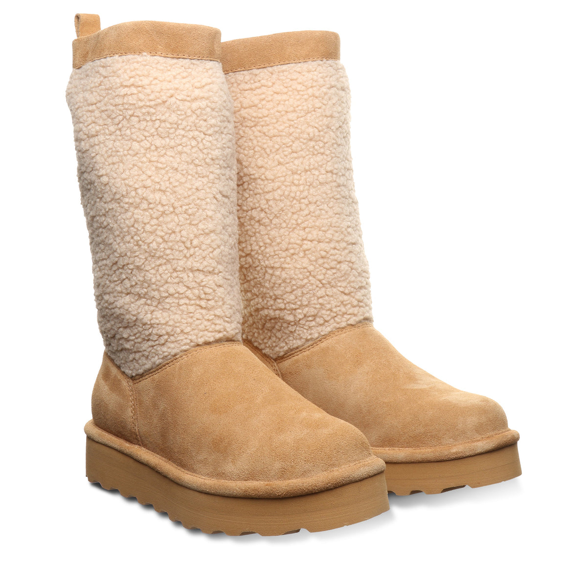 Snuggle Murphy Platform Tall Boots in Iced Coffee
