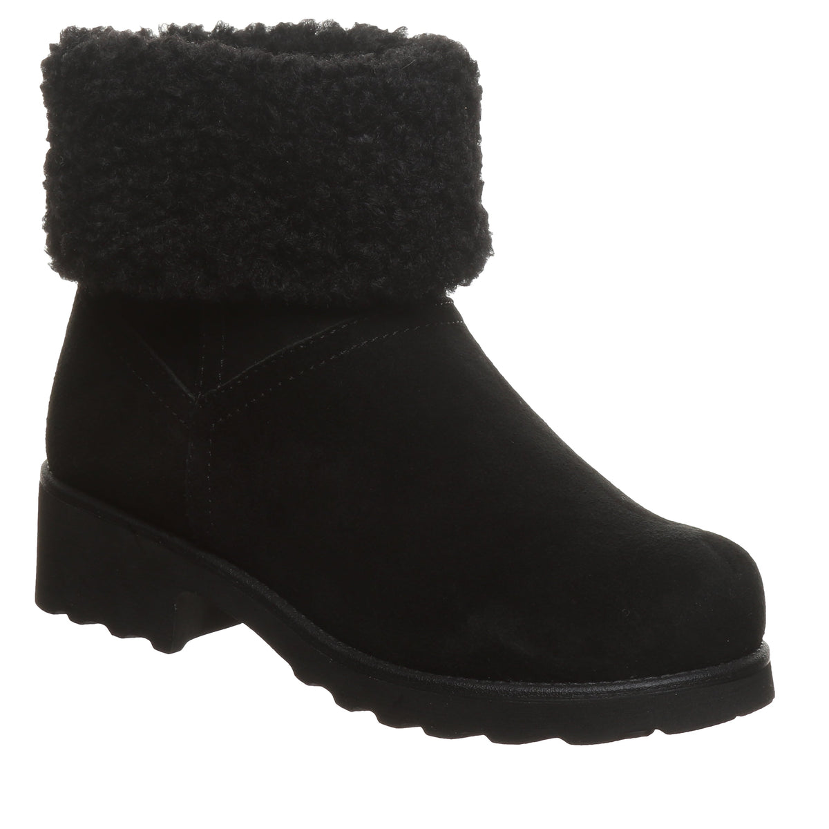 Persephone Faux Fur Collar Booties in Black