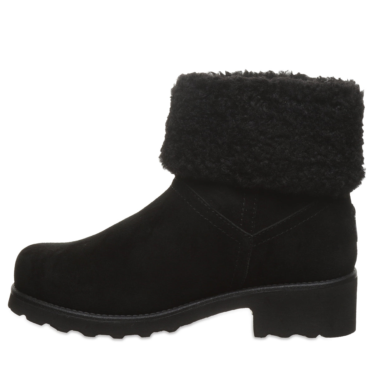 Persephone Faux Fur Collar Booties in Black