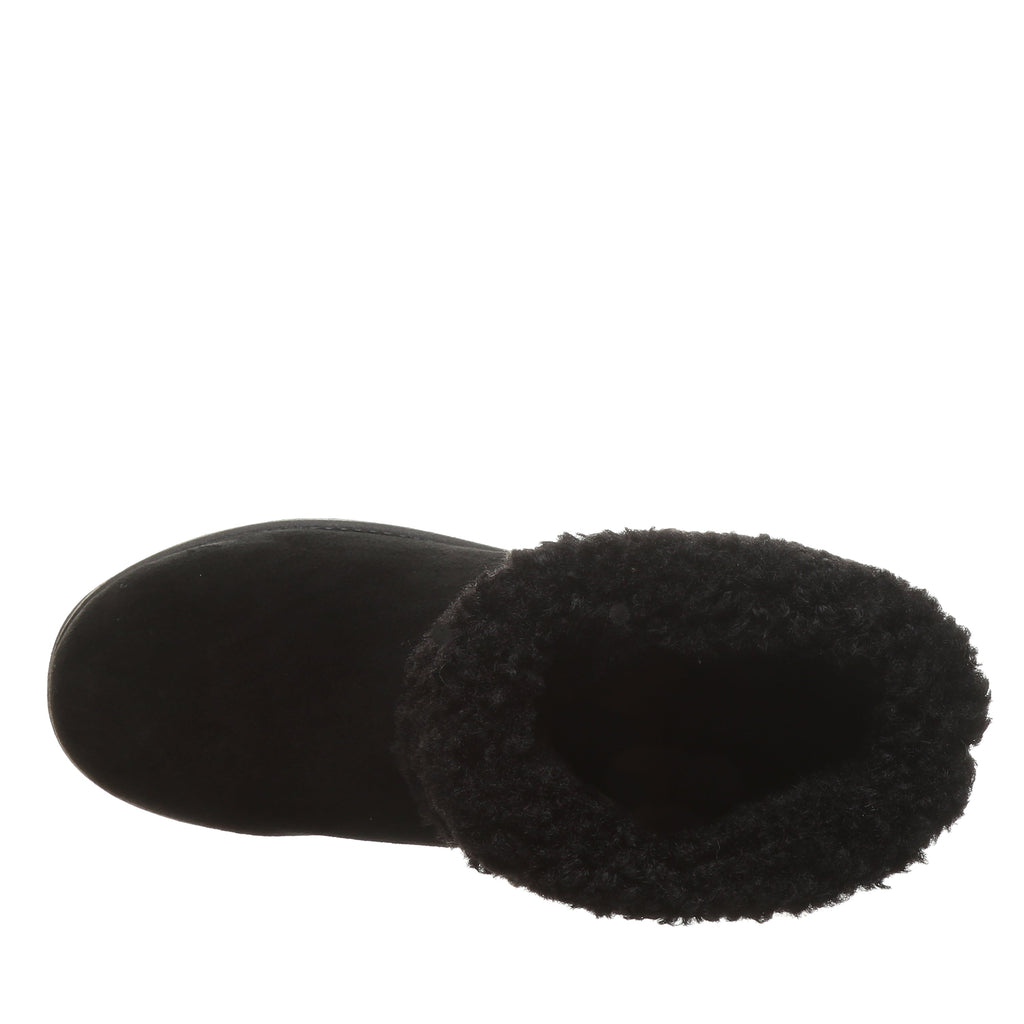 Persephone Faux Fur Collar Booties in Black