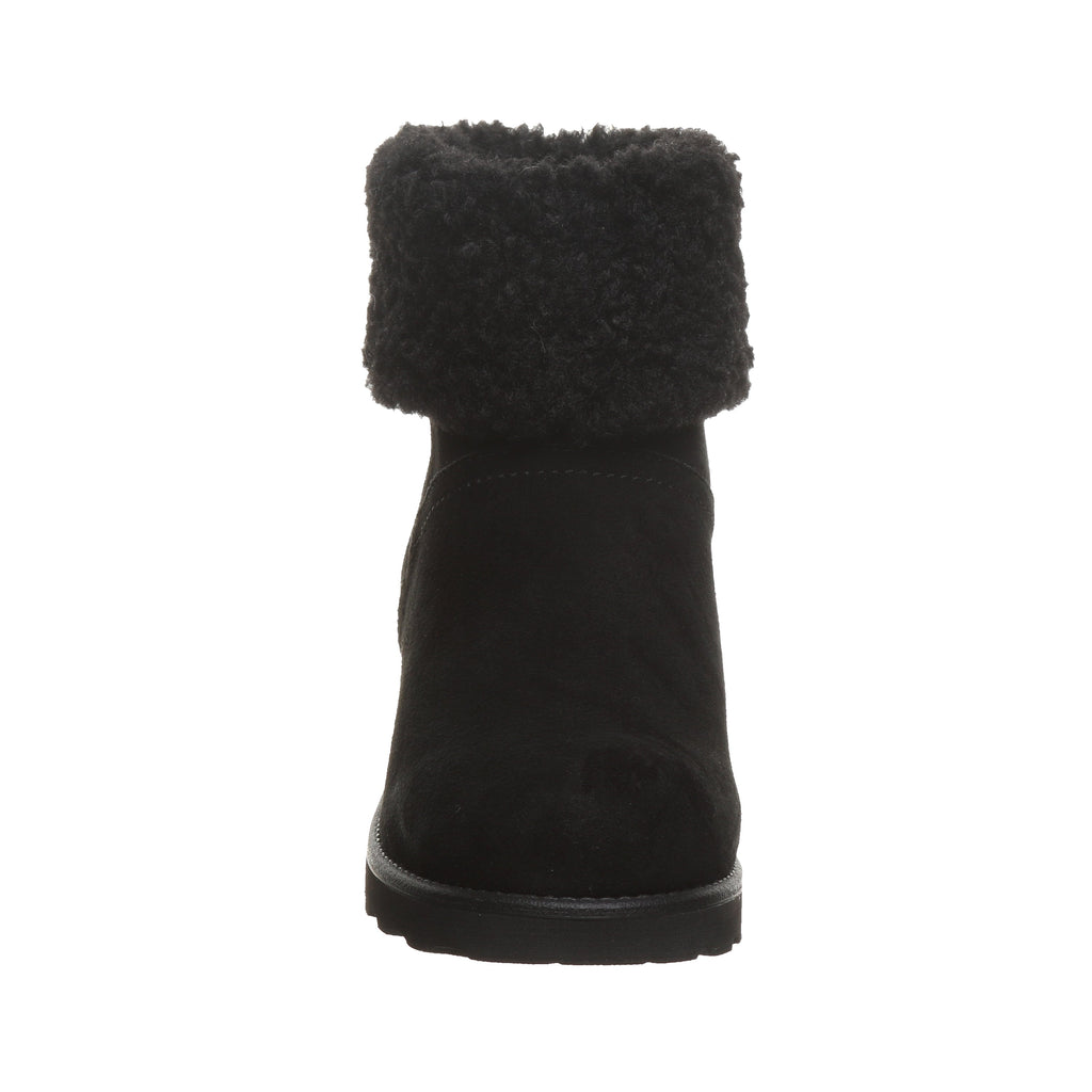 Persephone Faux Fur Collar Booties in Black