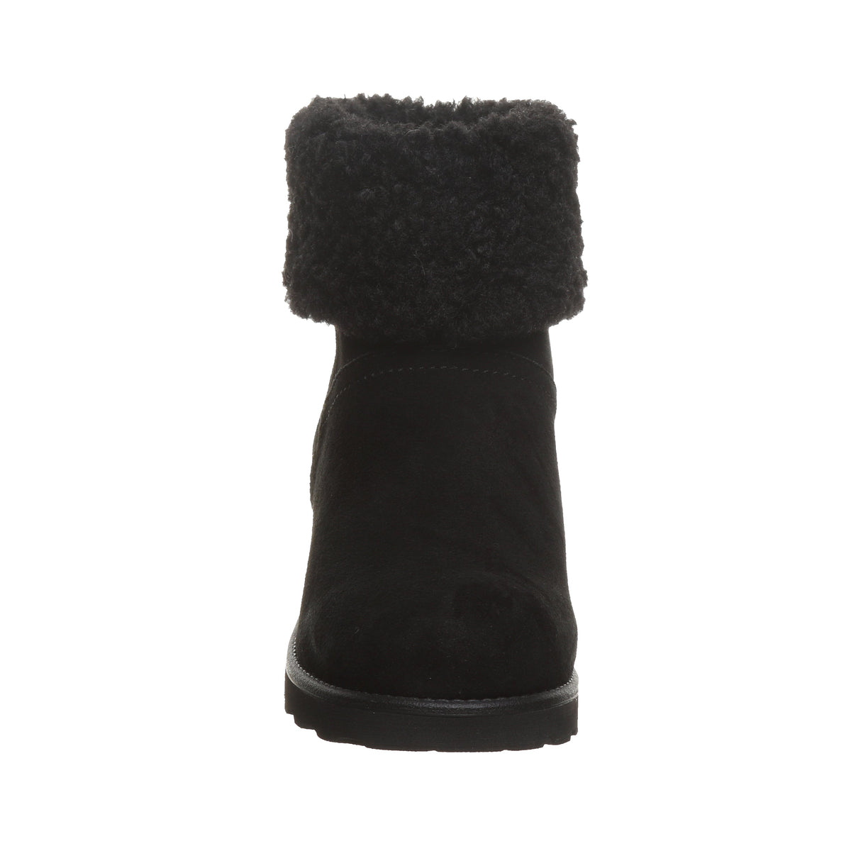 Persephone Faux Fur Collar Booties in Black