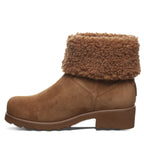 Persephone Faux Fur Collar Booties in Hickory