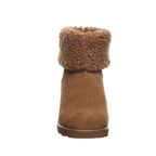 Persephone Faux Fur Collar Booties in Hickory