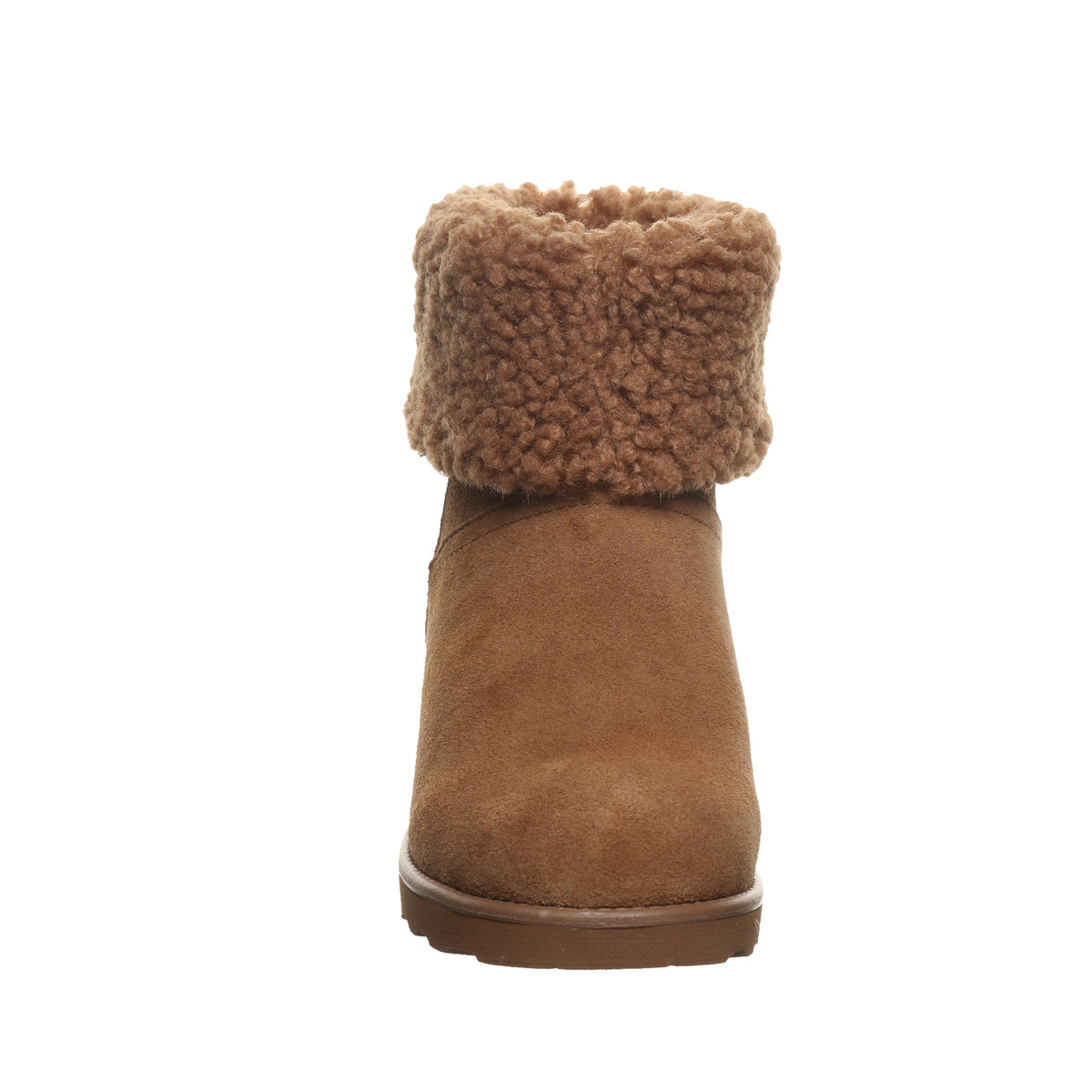 Persephone Faux Fur Collar Booties in Hickory