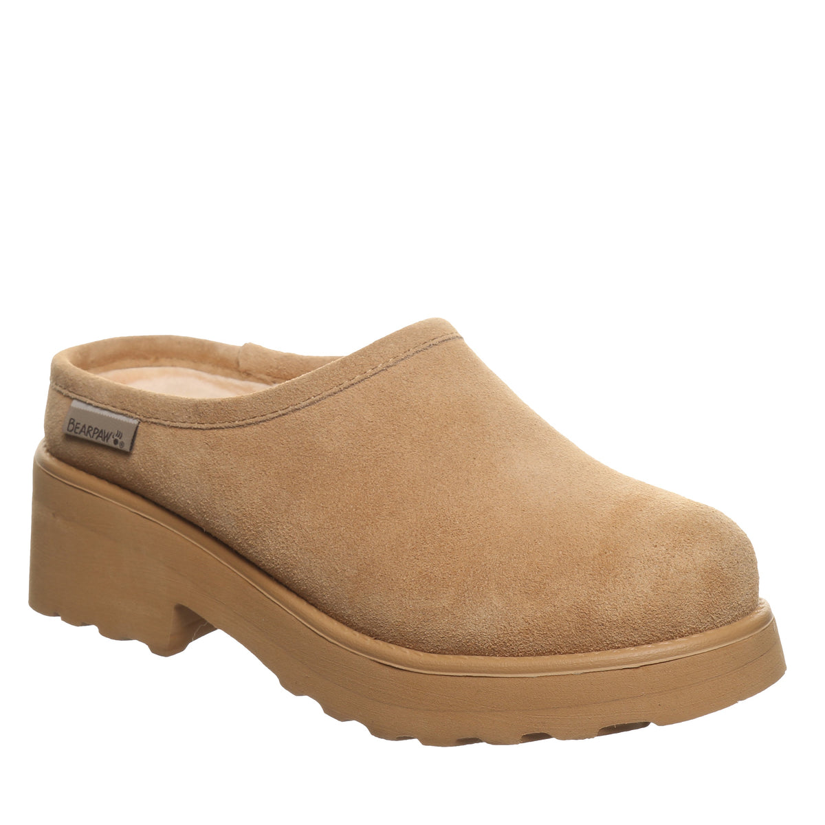 Court Lined Heeled Clogs in Iced Coffee