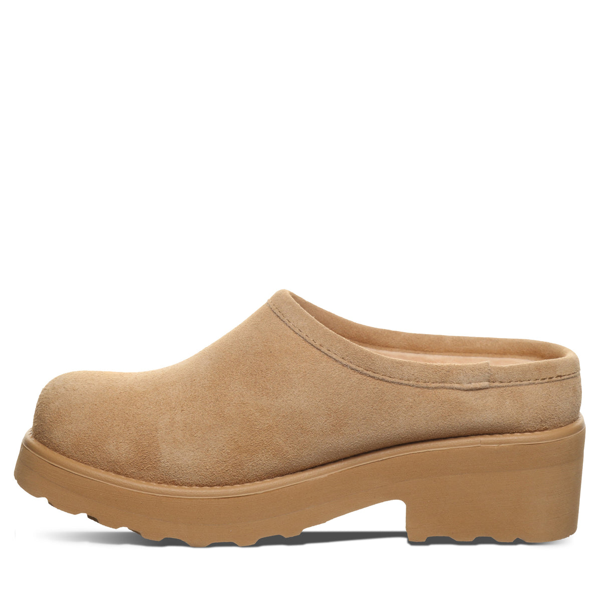 Court Lined Heeled Clogs in Iced Coffee