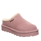 Izzy Lifted Platform Suede Clogs in Peony