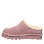 Izzy Lifted Platform Suede Clogs in Peony
