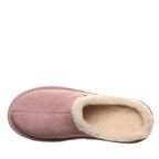 Izzy Lifted Platform Suede Clogs in Peony