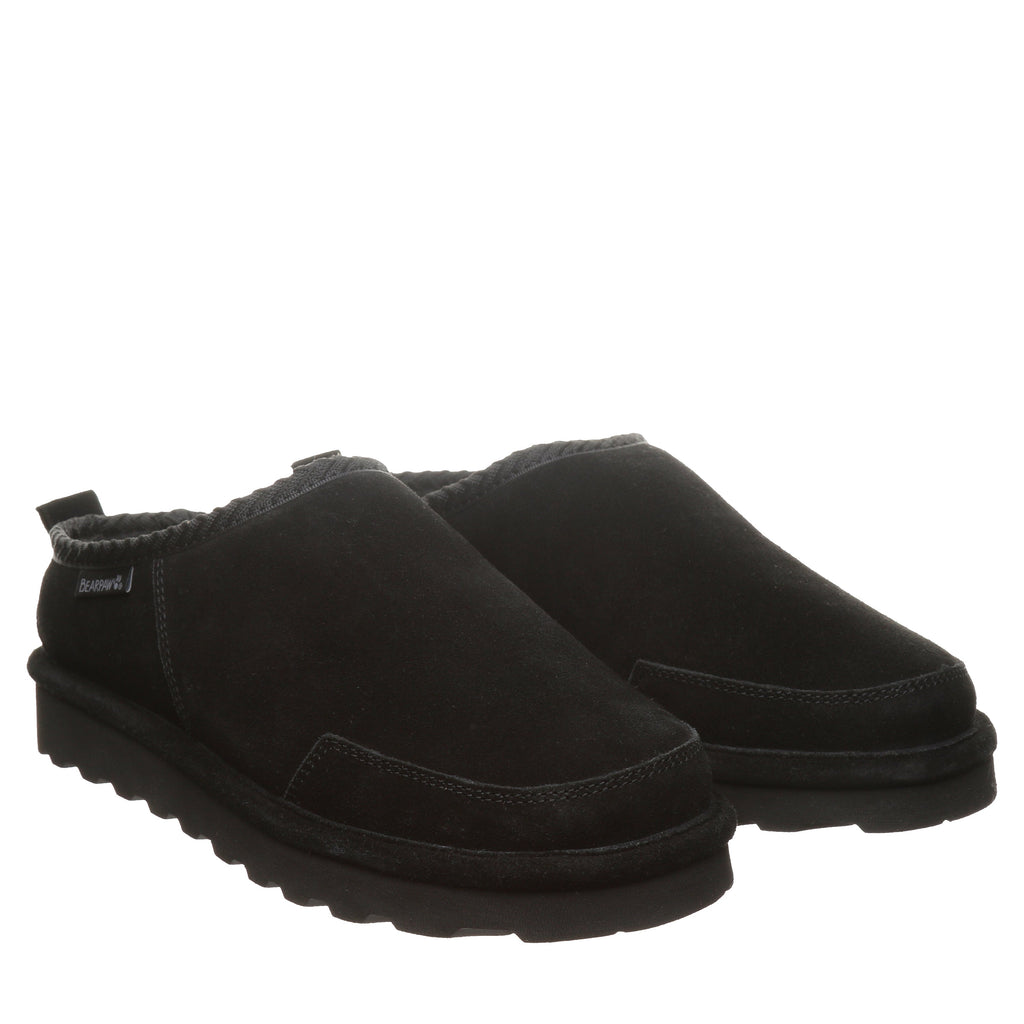 Damian Men's Suede Slippers in Black