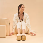 Bella Cozy Suede Slippers in Iced Coffee