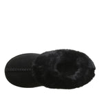Bella Faux Fur Suede Slippers in Black