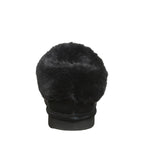 Bella Faux Fur Suede Slippers in Black