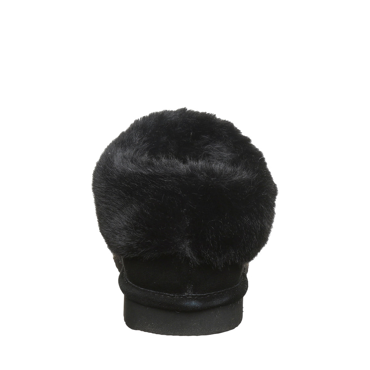 Bella Faux Fur Suede Slippers in Black