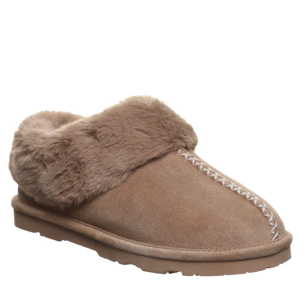 Bella Faux Fur Slippers in Birch
