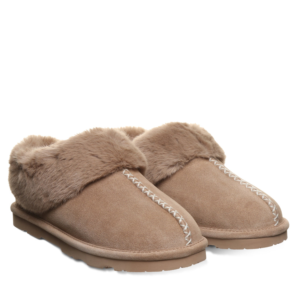 Bella Faux Fur Slippers in Birch