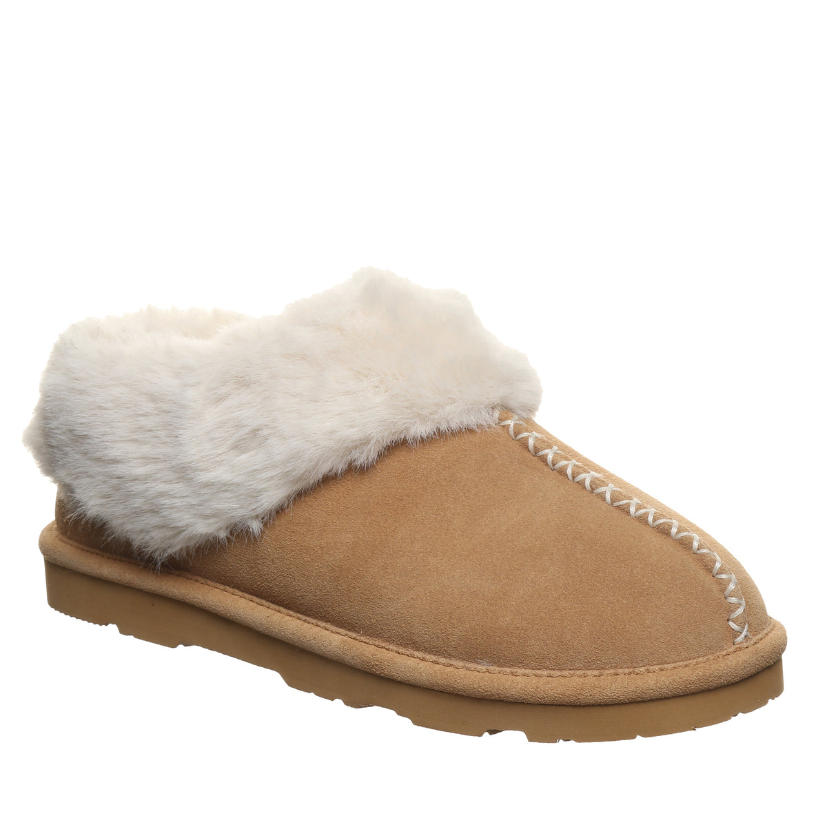 Bella Cozy Suede Slippers in Iced Coffee